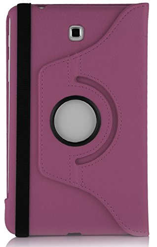 JAMMYLIZARD | Hülle für [ Samsung Galaxy Tab 4 8.0 ] 360 Grad rotierende Ledertasche mit automatischer Schaltfunktion, LILA