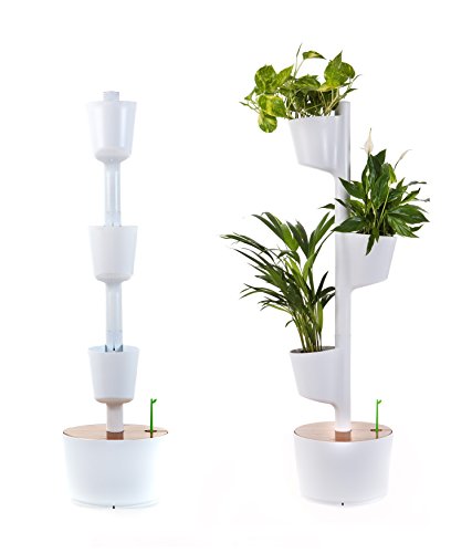 Citysens - Macetero Vertical con Autorriego, Blanco, 3 Macetas ...