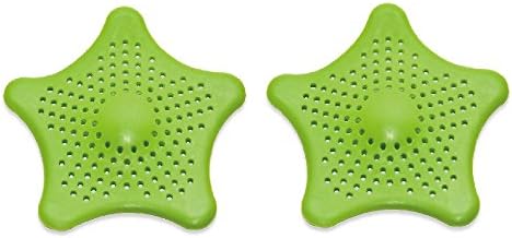 GLFY Starfish Hair Catcher Bath Sink Basin Strainer Filter Shower Drain Cover Trap (Pair of Green)