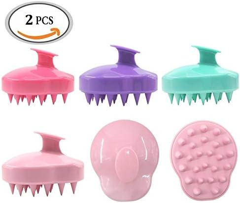2Pcs Hair Scalp Brush Shampoo Massagers, Head Neck Silicone Comb Bath Shower Brush for Hair Growth, Relaxing Scalp Muscle &amp; Reducing Stress (Random Color) by DAXUN