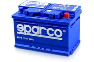 SGG1 ITALY SPARCO KK72- Batería para coche, 12 Voltios 72 Amperios, tecnología de plomo y calcio, gran potencia con 600 amperios de corriente de arranque (72 Ah)
