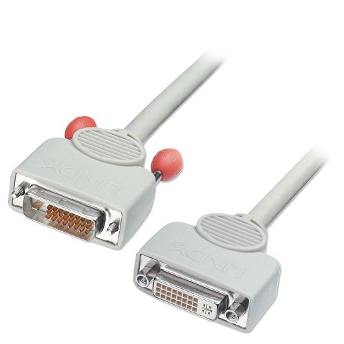 Lindy 41127 DVI-D Monitor-Verlängerung Kabel Dual Link Premium 0,5m grau