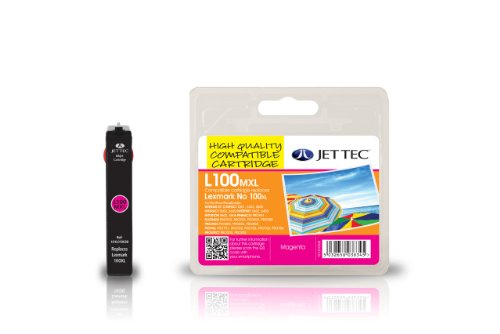 Jet Tec 14N1070E Cartouche jet d'encre compatible pour Lexmark 100XL 14N1070E Haute Capacité Magenta