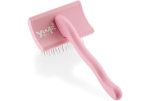 YUUP! - PINKBRUSH MINI Cardatore professionale a denti lunghi e ad alta densità, Spazzola per cani e gatti, accessori per toelettatura cane e gatto