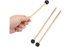 NTRUXZP 1 Paio di Bacchette in Gomma per xilofono con Manico in Legno con Manico in Legno