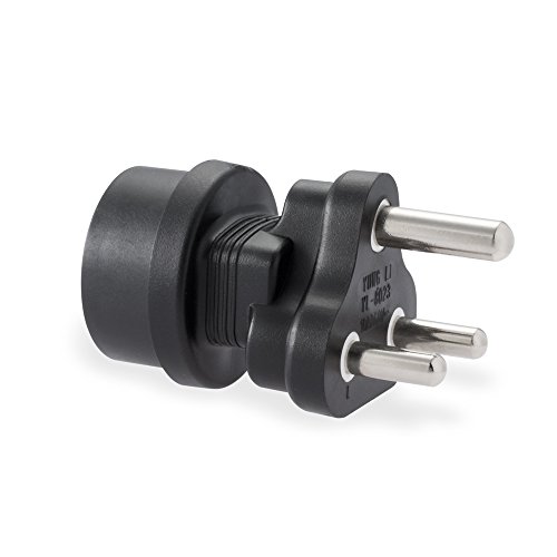 Preisvergleich Produktbild rocabo Netzadapter / Stromadapter / Reiseadapter – für Südafrika – Südafrika Stecker auf Schutzkontakt Buchse – genormte Stecker / Buchsen -–stabile und sichere Ausführung – Stecker-Typ M – schwarz