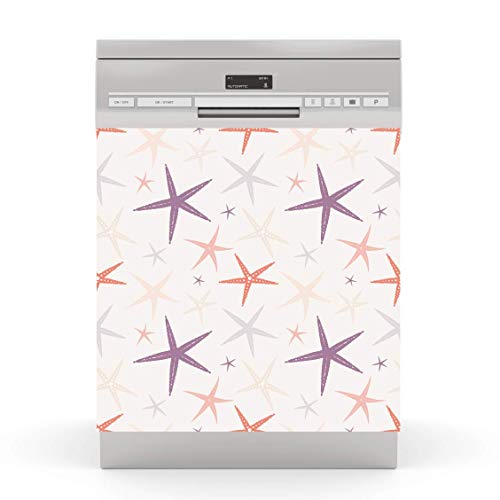 wodtke-werbetechnik - Adesivo per lavastoviglie, Motivo: Stelle Marine, Colore: Lilla