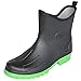 Produktbild Bockstiegel Herren Jungen Gummistiefel Peter Regenstiefel Stiefelette, Größe:44 EU, Farbe:Schwarz/Hellgrün