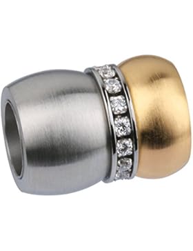 Ernstes Design Verschluss/Wechselhülse mit weißen Zirkonia Edelstahl vergoldet AN250