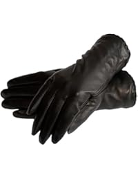 Dazoriginal Guantes Cuero Mujer Suave mujeres de cuero de invierno guantes invierno mujer guantes de cuero Negro Regalo para ella Cashmere Guantes de invierno de cuero de invierno