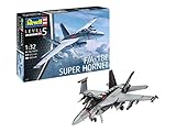 245 Einzelteile Revell Modellbausatz Flugzeug 1:32 - F/A-18E Super Hornet im Maßstab 1:32, Level 5, originalgetreue Nachbildung mit vielen Details, 04994