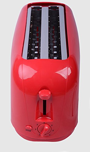 HOFFMANNS 4-Scheiben Langschlitztoaster – Toastautomat mit „COOL-TOUCH“-Gehäuse und herausnehmbarer Krümelschublade (Rot) - 2