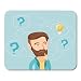Produktbild Mouse Pads Caucasian Hipster Man Having Creative Idea Standing with Question Marks and Light Bulb Above His Head Mouse Pad for notebooks,Desktop Computers mats 7.08 (Lx 8.66 (W) inch Office Supplies
