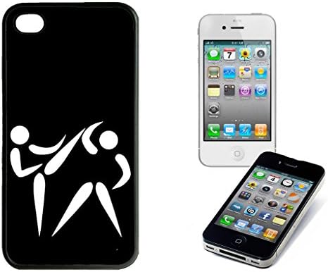 iPhone 4 4S Black Plastic Hard Case with Glossy Printed Insert Taekwando