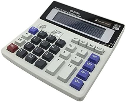 White Standard Function Desktop for Office and Bussiness Calculator With 12-digit Large Display &amp;&amp; Solar And Built-in Battery Dual Power &amp;&amp; Large Buttons