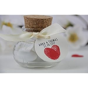 Gastgeschenk zur Hochzeit Korkgläser Personalisiert 3 Motive zur Auswahl