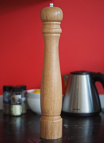Oramics Pfeffermühle Holz in Naturfarben – Höhe: ca. 40 cm – Keramikmahlwerk Gewürzmühle - 2