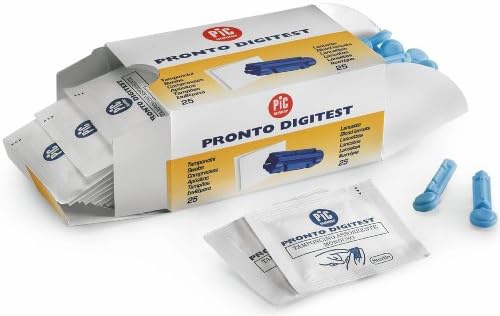 PiC Indolor Pronto Digitest 25 Sensitive Lancets with 25 Absorbent Swabs