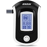 SNAN Alcoholímetro Digital Alcoholímetro Portáti Sensor y LCD Digital Breath Alcohol Tester, Incluye 5 Boquillas Desechables