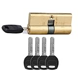 cilindro cerradura poli Material: Latón Cerradura Cilindro Barril Euro Puerta Alta Seguridad Anti golpe 7Llaves 65MM