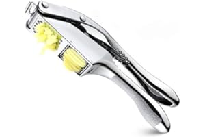 Keroppa, Prensa para Ajos, Prensador y Laminador para Ajos, Marca Española, Metálico, Resistente, Ligero, Fácil Limpiado, Gran Capacidad de Prensado, Mango Ergonómico, Con Cepillo para Limpieza