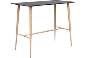 vidaXL Scandinavian Bar Table in Black - Kitchen & Dining Interior Furniture - Rectangular, MDF and metal
