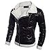 Price comparison product image iHENGH Fashion Men's Autumn Winter Warm Liner Lapel Leather Zipper Outwear Top Coat(Black,XL)