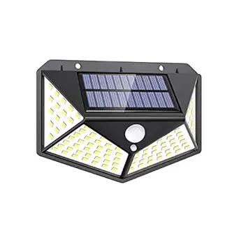 BELIONERA Automatic Wireless Motion Sensor Solar for Garden Outdoors Terrace Night Light Security (100 Led) Black-Rectangular