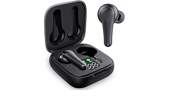 Aoslen - Auricolari wireless wireless Bluetooth 5.2, con controllo tattile,  microfono integrato, 28 ore, tempo di riproduzione per corsa, fitness,  gioco per iOS Android, Samsung, Huawei, nero : Amazon.it: Elettronica