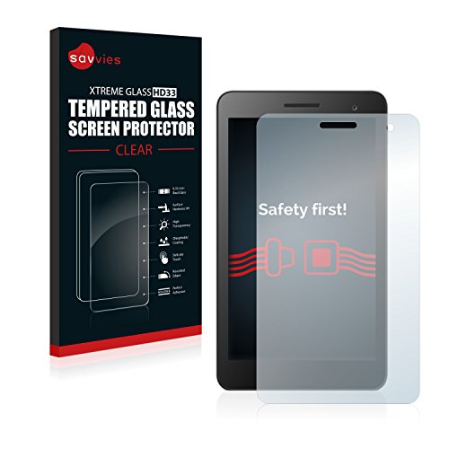Savvies Glasfolie Huawei MediaPad T1 7.0 Panzerglas Schutzfolie Panzerfolie - Klar, 9H Hartglas