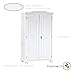 Produktbild H24living Kleiderschrank Massiv-Holz Bauernschrank Landhausstil Holzschrank 2-türig 5x Fächer 1x Kleiderstange (BxHxT) 104x180x56 cm in Weiß