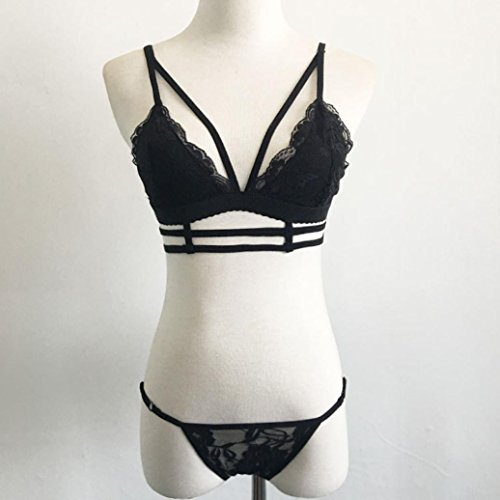 OverDose Women Sexy Corset Lace Vest Top Bra + Pants Set Underwear Suit