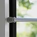 Produktbild Klemmfix Klemmstange für Fenster Tür Gardine Länge 80 - 120 cm ausziehbar Scheibenstange ohne Kleben - silber - chrom matt