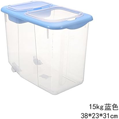 Storage Boxes/Storage Jars and Canisters/Food Storage,Large Plastic Mounted Storage Box 15kg m Barrels Kitchenware Rice Box,Sky blue