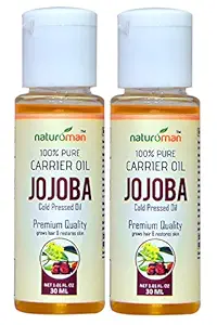 Naturoman Pure Cold Pressed Jojoba Carrier Oil for Hair & Skin Care - 60ml