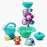 Badezeit Spaß-bunte Blume mit Gießkanne und niedliches Cartoontier kann Wasser sprühen.Ihr Kind wird sich in eine Dusche verlieben