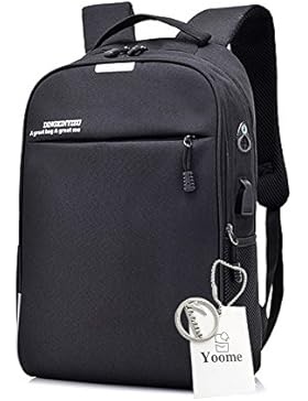 Yoome Business wasserdicht Resistent Polyester Rucksack mit USB-Ladeanschluss und Lock & Kopfhörer-Schnittstelle...