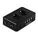 Produktbild COOSA 2 Fach Steckdosenleiste mit Schalter + 4 Port USB Ladegerät, 1.8M Kabel Datenkabel 10A, EU Stecker, EU Steckdosen für Smartphones, Tablets, Kamera, Tischlampe, Computer und USB-ladende Gerät (Schwarz)