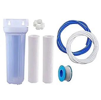 KRPLUS Polypropylene Material Transparent Pre-Filter Housing Bowl, 2 PP Spun, 3 Mtr RO Pipe, 1/4