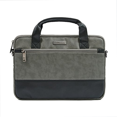 Laptoptasche 11.6, Evecase Premium Doppelfarbige Umhängetasche mit Gepolstert Laptopfach, Fronttasche, Zubehörfach für Laptop in 11,6 Zoll – Waschbär Grau - 2