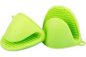 CAM2 Presine in silicone per pentola a forma di fornello, mini mitt da cucina, soluzione resistente al calore, 2 pezzi (verde)