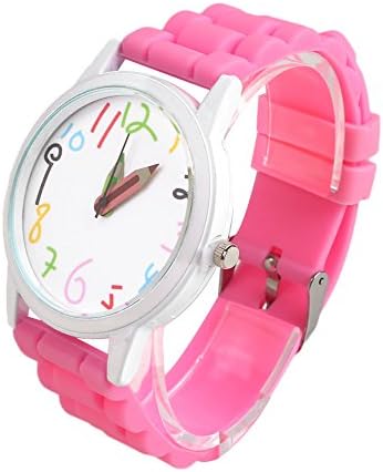 Abeillo Cute Pencil Wrist Watch Big Case Pointer Watch Digital Silicone watch Pink
