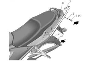 SUZUKI ADAPTABLE Compatible avec/Remplacement pour 600 BANDIT -00/04 / 1200 BANDIT -01/05- PORTE BAGAGE SUPPORT DE TOP CASE SHAD -S0BN60ST