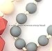 Fox & Finn 'Isabella' Silicone Teething Necklace for Babies | Safety Knotted Silk Rope | Does Not Pull Hair Out | 14 Inch Drop (marsala + smoke + latte)