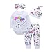 Produktbild Elecenty Overall Kleiderset,Strampler Herbst Babyklamotten Unisex Babybodys Karikatur Drucken Jumpsuit+ Lange Hosen + Hut +Stirnbänder Junge Mädchen Halloween Bekleidunsets Outfits