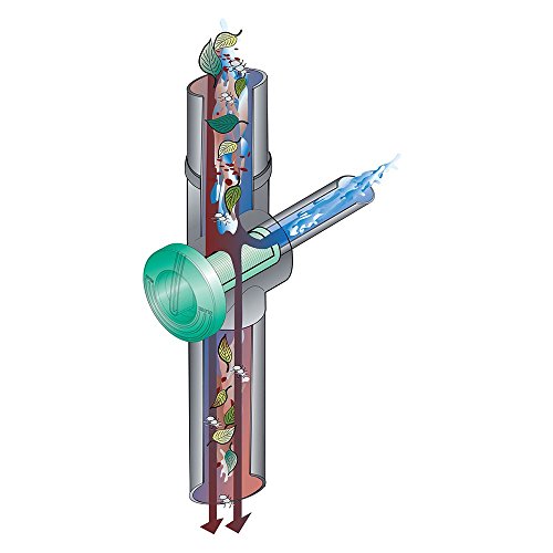 Regensammler Fallrohrfilter Inox mit Edelstahlsieb und Absperrhahn in der Farbe grau für Fallrohre von 68 – 100 mm Durchmesser zum Befüllen von Regentonnen, Regenfässer und kleineren Regenspeicher. - 3