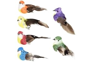 SAVOSWEET Artificial Feather Birds,12 Pcs Bird Decoration Artificial Birds with Clips Feather Bird Model for DIY Flowers Window Table Party Wedding