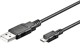 2 Stück, Wentronic USB-Verbindungskabel (A-Stecker auf micro B-Stecker) 1, 8 m