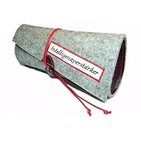 Brillenetui, Täschchen Wollfilz Farbauswahl Leder + Kordel mit Spruchauswahl