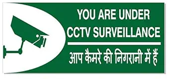 Green Panda-CCTV Surveillence Sign Board,in Hindi & English[Set of 2]